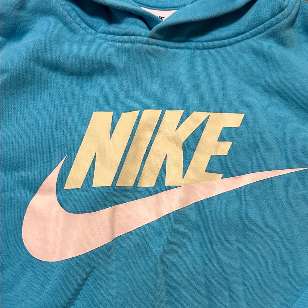 Nike Boys Sportswear Club Fleece Lined Pullover Hoodie Chlorine Blue - Picture 4 of 16